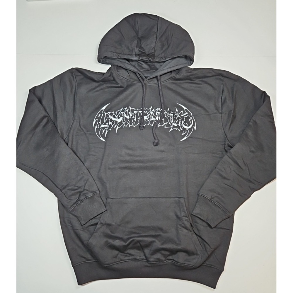 Unintended ‎ Mens Black Graphic Logo Pullover Streetwear Hoodie Size XL NWOT